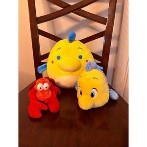 Disney The Little Mermaid Flounder Fish & Sebastian Lobster Plush Stuffed Animal